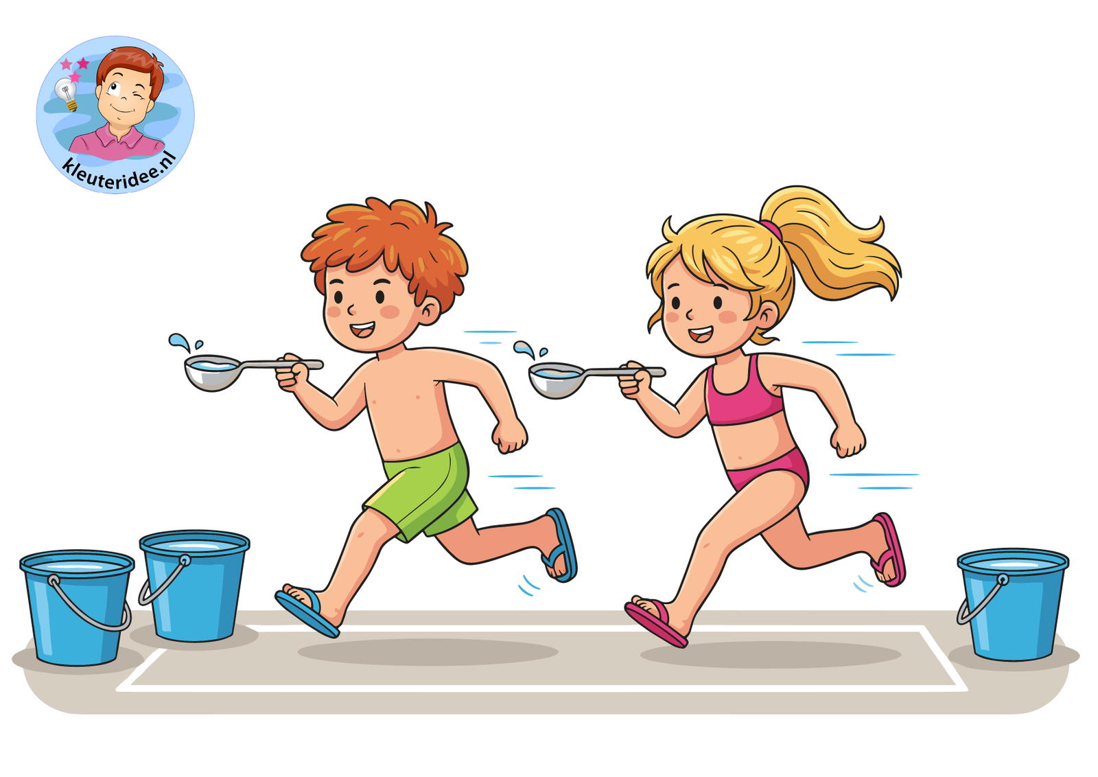 waterspelletjes 19 waterlepelrace kleuteridee